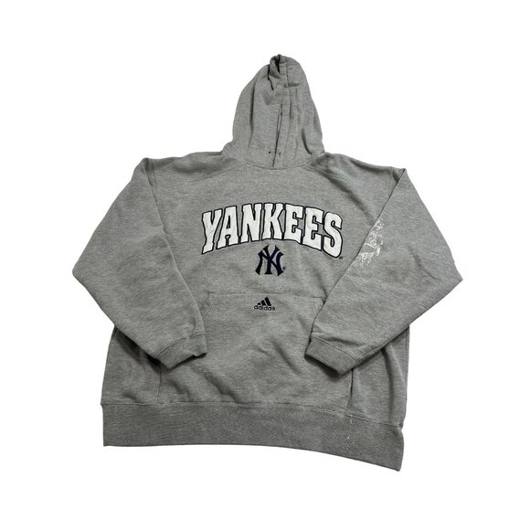 Adidas NY Yankees Hoodie in Grey - Picture 1 of 12